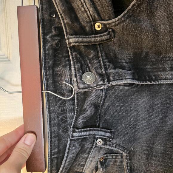American Eagle Black Distressed Slim Taper Jeans 33X34 - Picture 2 of 9